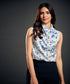 Blue Mini Floral Printed Sleeveless Top